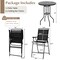 Costway 3 PCS Outdoor Bar Stool Set with DPC Tabletop Umbrella Hole & Footrest 2 Chairs